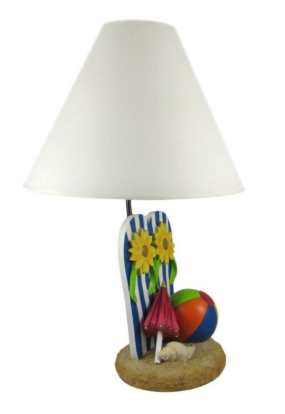 Summer Beach Fun Flip Flops Table Lamp Linen Shade  