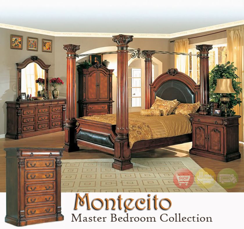 Monticello Canopy Bed 6 pc. King Bedroom Set Chest NEW  