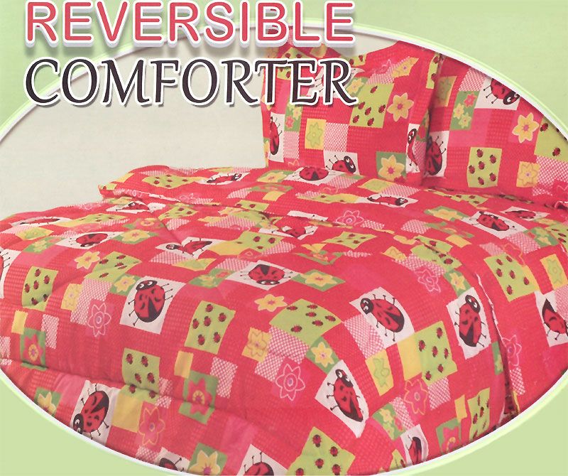 nEw LADYBUGS Bug Flower Bedding TWIN COMFORTER SHAM SET  