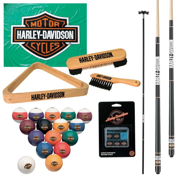 HARLEY DAVIDSON Billiard Pool Table Balls   Starter Kit HDL 11150 Cue 