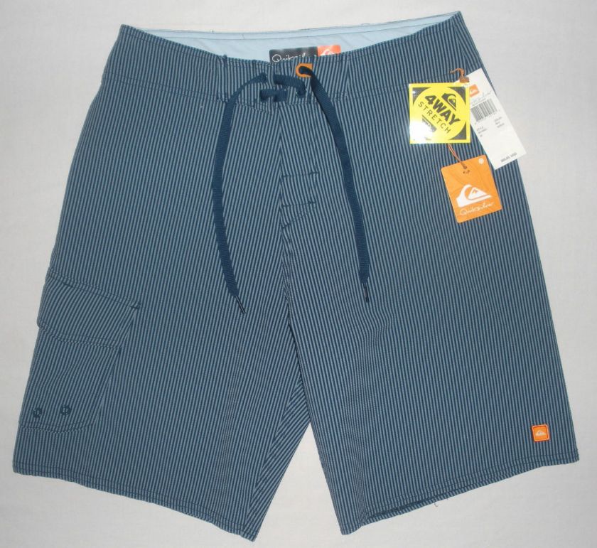   Sucker 4 Way Stretch Blue Striped Unlined Board Shorts $65  