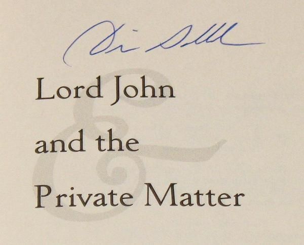 SIGNED 1st Diana Gabaldon LORD JOHN & PRIVATE MATTER  