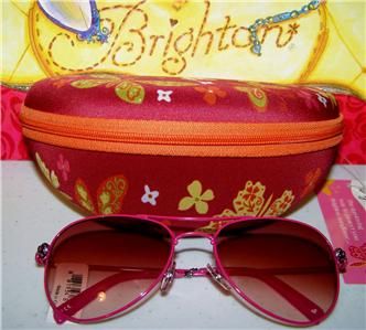 NEW BRIGHTON UPTOWN GIRL Pink Aviator Sunglasses   Retail $65.00 