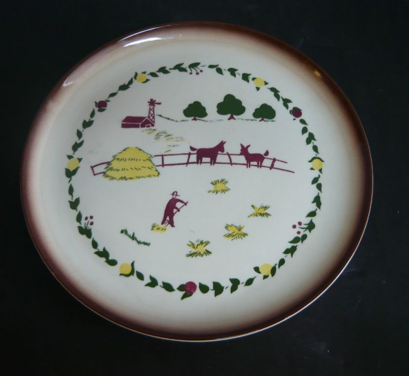 Vintage HARVEST BROCK FARMHOUSE CHOP PLATE PLATTER  