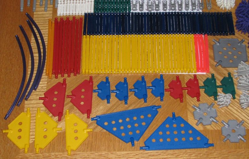 nex Bulk Lot 4 sets building pieces manuals knex green case  