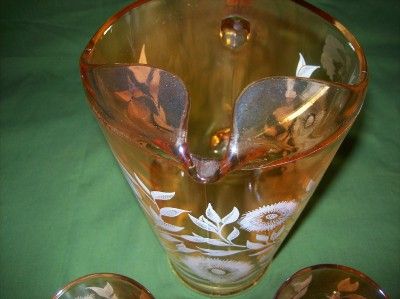 CARNIVAL GLASS WATER SET  