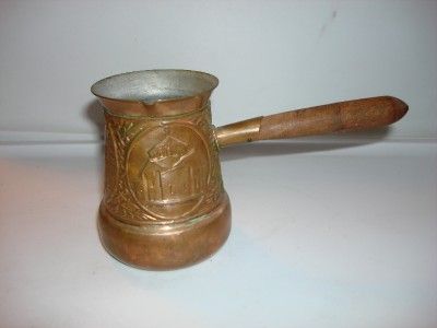 VINTAGE ARMENIAN COFFEE POT MAKER FAMOUS CHURCH ENGRAVE  