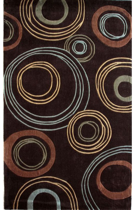 NEW Area Rug Carpet Modern Geometric Brown 7 6 x 9 6  