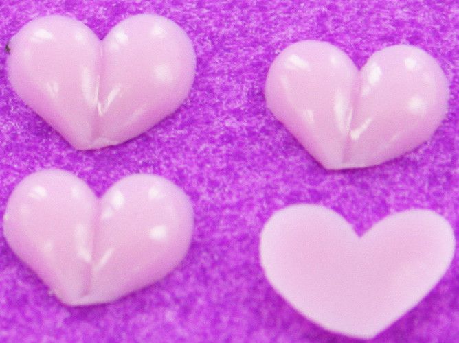  color nail art collection curve heart cool pink 4pc 6 x 5 mm design 