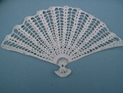 CROCHETED DOLL & CRAFT FAN 10  White  