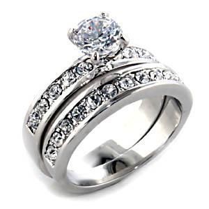 CARAT ROUND WHITE GOLD EP WEDDING ENGAGEMENT RING SET  