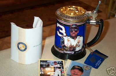 Franklin Mint Dale Earnhardt Stein & 2 Cards  