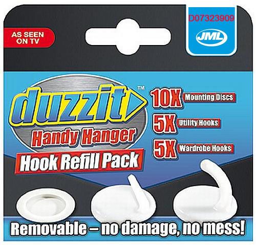 JML Duzzit Handy Hanger Refill Pack   10 Mounting Discs  