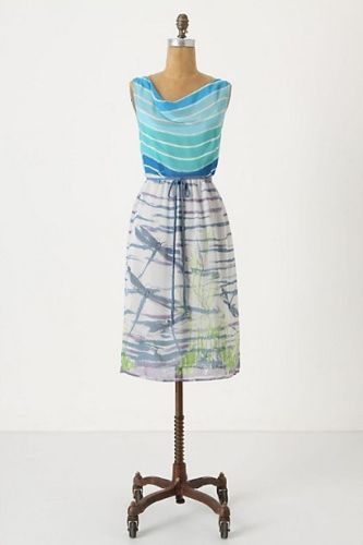 ANTHROPOLOGIE $148 WE LOVE VERA DARTING DRAGONFLY DRESS NEW 2  