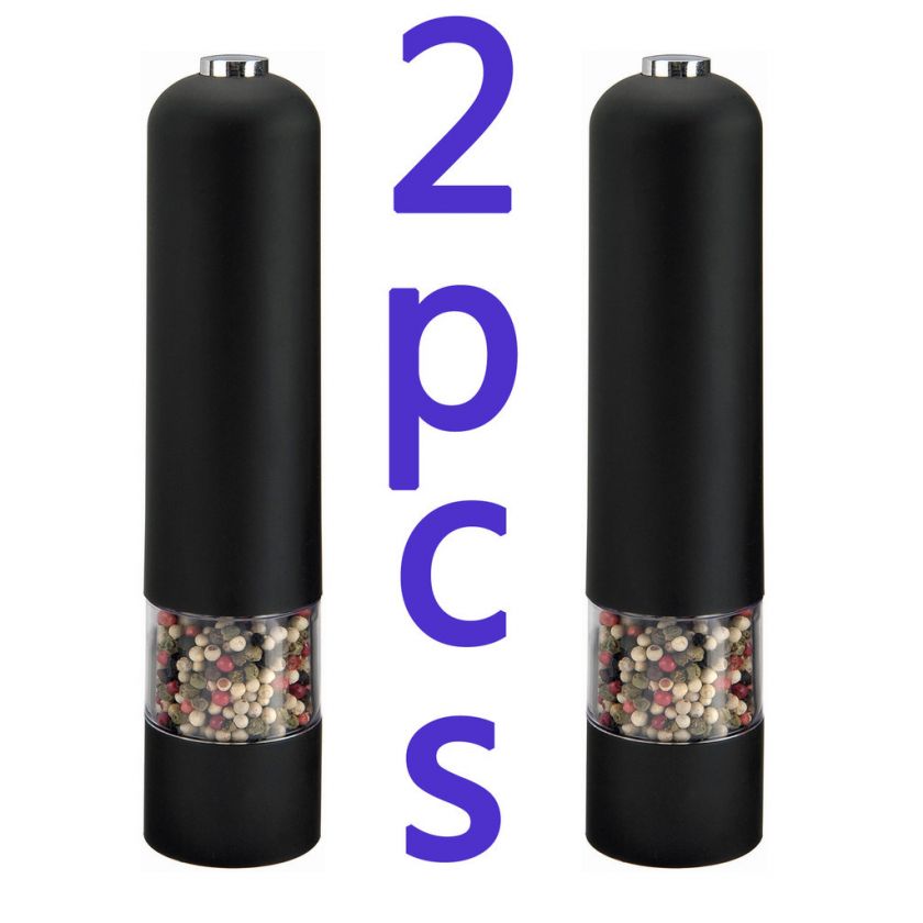 lot of 2pc new black electric pepper mill(salt grinder)  