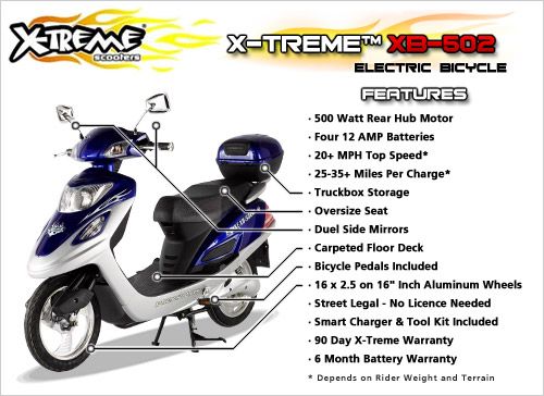 Treme Electric XB 502 SPORT Electric Scooter Moped  