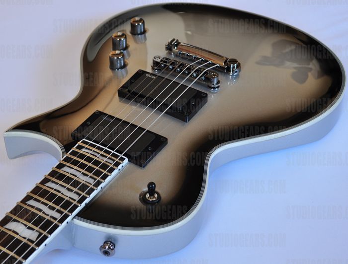ESP LTD Deluxe EC 1000 SSB Silver Sunburst Les Paul Electric Guitar 