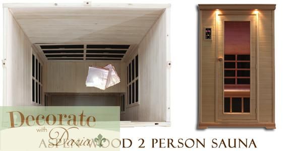 PERSON Sauna Infrared FAR Fused Carbon Ceramic Heat Aspen Wood 