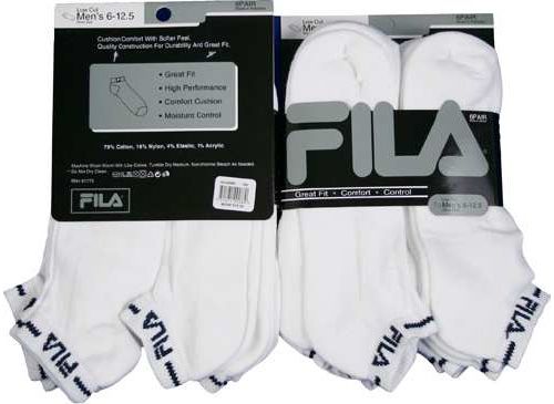 FILA Socks (12) Pair  Multiple Styles  Shoe size 6 12.5  Sock Size 