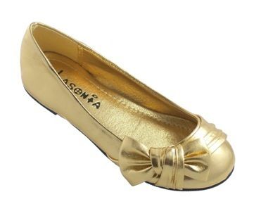 LASONIA BALLET FLATS GIRLS SHOES GOLD TODDLER & YOUTH  