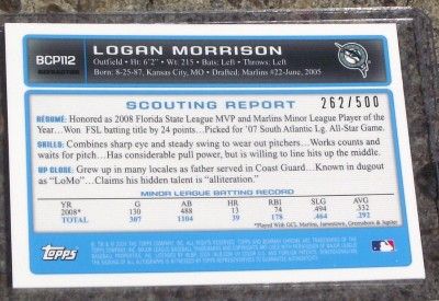 2009 Bowman Chrome REFRACTOR Logan Morrison AUTOGRAPH  