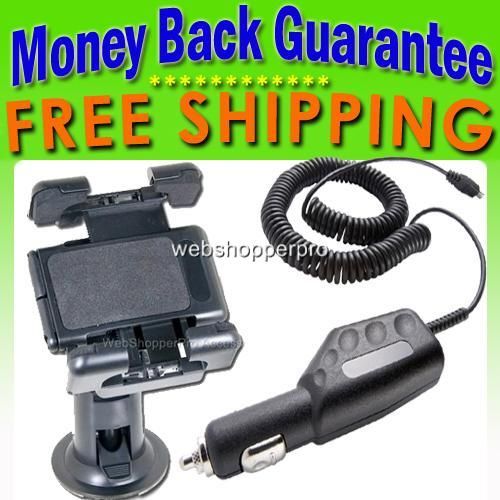 Garmin Nuvi 200 205 260 650 760 GPS Mount + Car Charger  