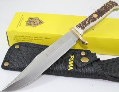   German SGB Bowie Genuine Staghorn Skinning German Blade Hunting Knife