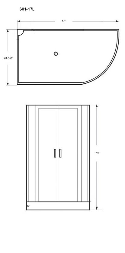 New Simple Bathroom Left Glass Shower Enclosure 601 17L  