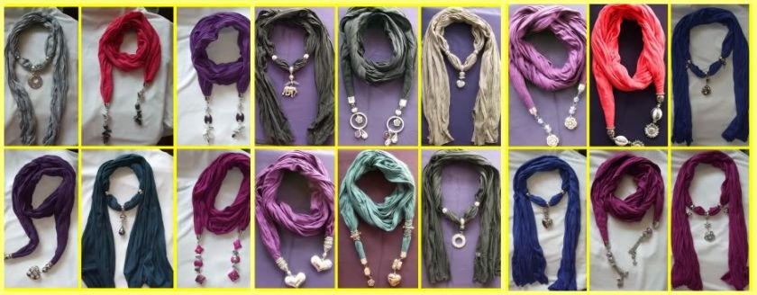   6PCS/Lot Heart Pendants Scarves Fashion Jewelry Scarf Necklace Shawl