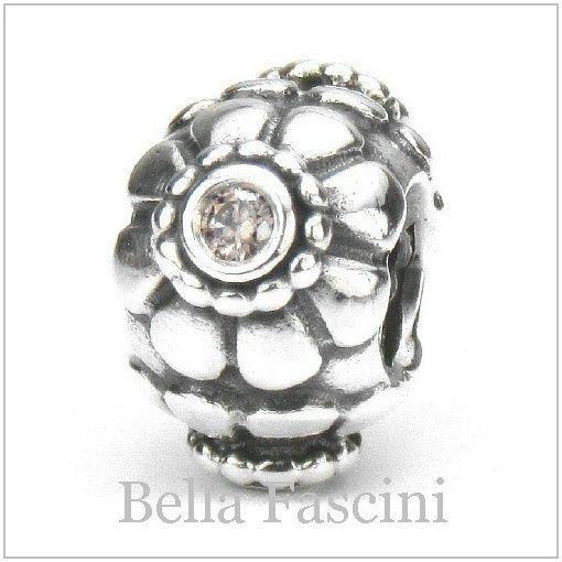 Authentic Pandora BROWN CZ SUNFLOWER (Retired) #79246BCZ European Bead 