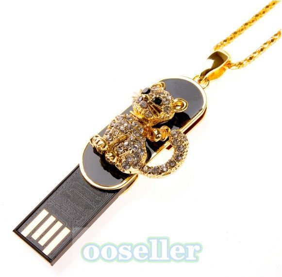   Necklace Gold Cat Tag Usb Pen Drive Flash Drive Flash Memory 8G  