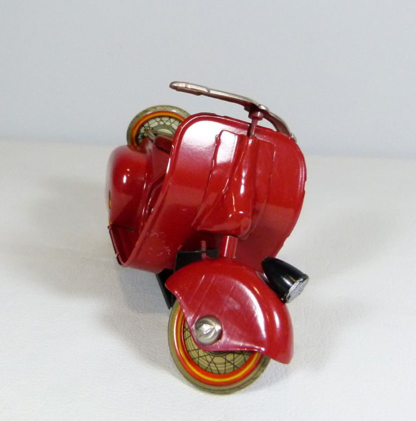   SCOOTER MOTORCYCLE TIN TOY TINPLATE WIND UP CLOCKWORK BOX MANUAL KEY