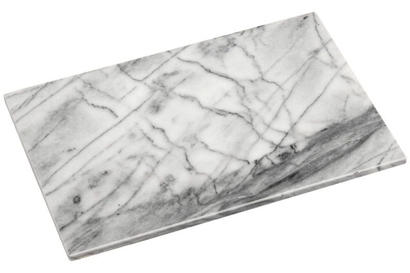 LARGE WHITE MARBLE BUTCHER CHOPPING BOARD BLOCK KNIFE  