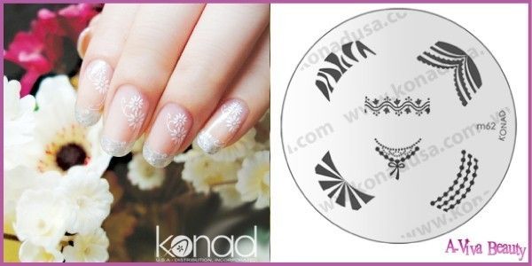 Konad Stamp Nail Art Design Image Plate M62 JEWEL TIPS  