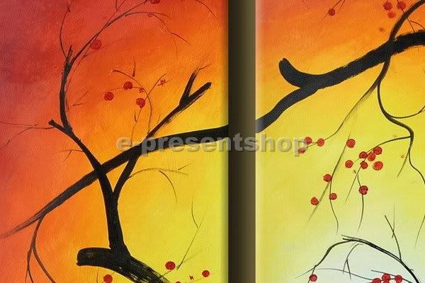 Handmade Landscape Tree Oil Painting On Canvas Bhp434 NY  