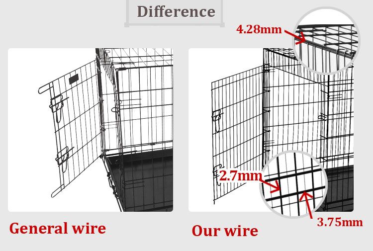 48 2 Doors Large Folding Pet Dog Crate Cage Kennel With Strong Wire 