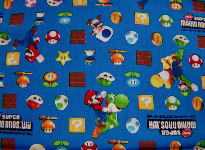 Super MARIO BROS.Wii Fabric Blue 5m  