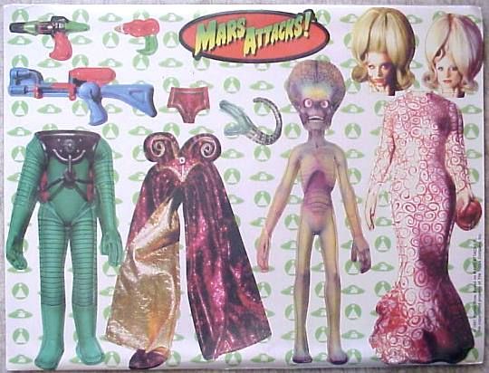 Mars Attacks Rare Vintage 1997 Magnetic Dress up Kit