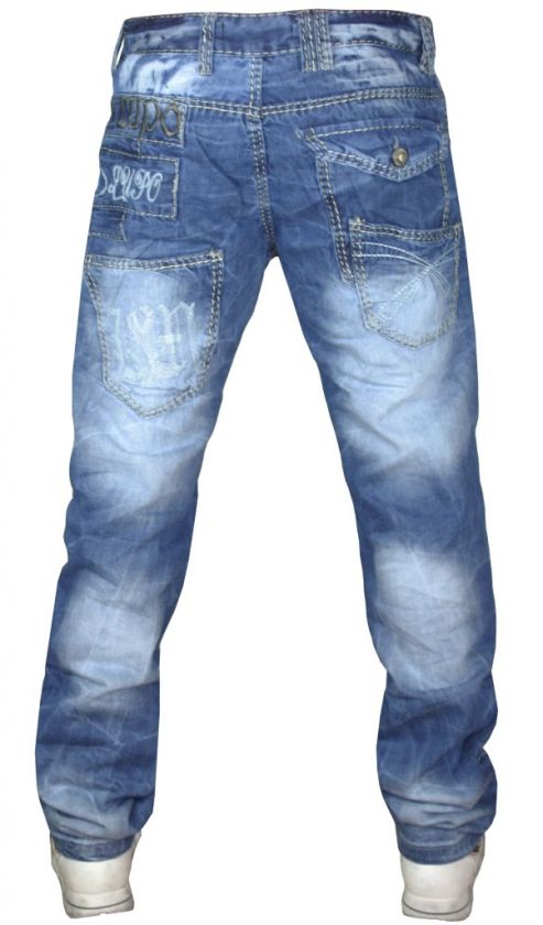 NEW MENS KOSMO LUPO ITALIAN DESIGNER BLUE JEANS SIZE AL  