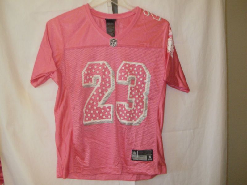 Miami Dolphins Brown #23 Womens Hot Pink Jersey New Lg.  