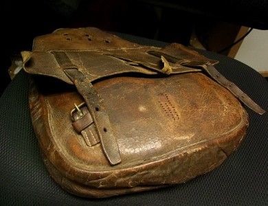   Leather Mail Bag, Antique Military Calvary Horse Carrier Bag  