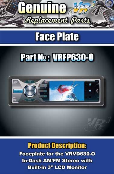 VR3 VRVD630 X Car stereo Replacement Face Plate  