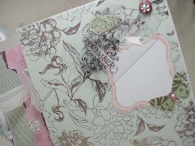   BABY GIRL shabby chic modern paper bag scrapbook photo album **SALE