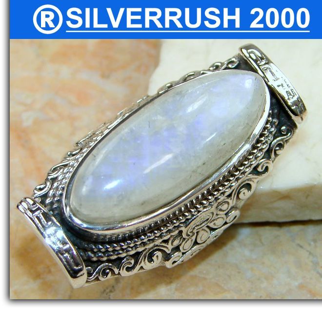 MOONSTONE ; 925 SILVER RING ; SIZE 10 1/4 the head of ring 1 1/2 