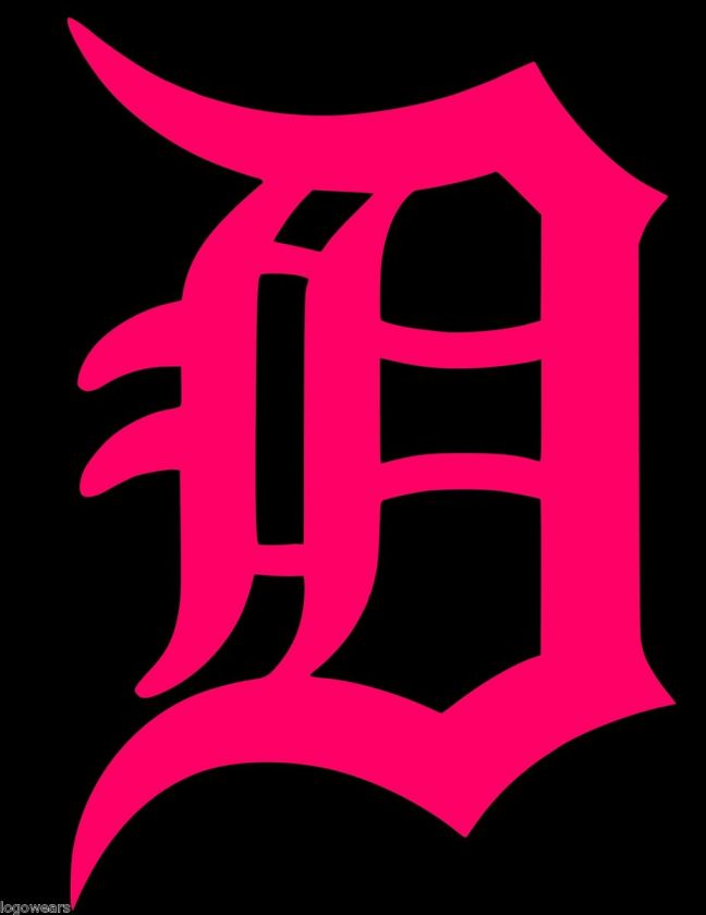 HUGE 12 Detroit Tigers D Car Truck Decal HOT PINK sticker  