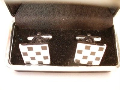   SILVER BLACK CHECKER FLAG NASCAR RACING BOX FREE SHIP INDY WEDDING CAR