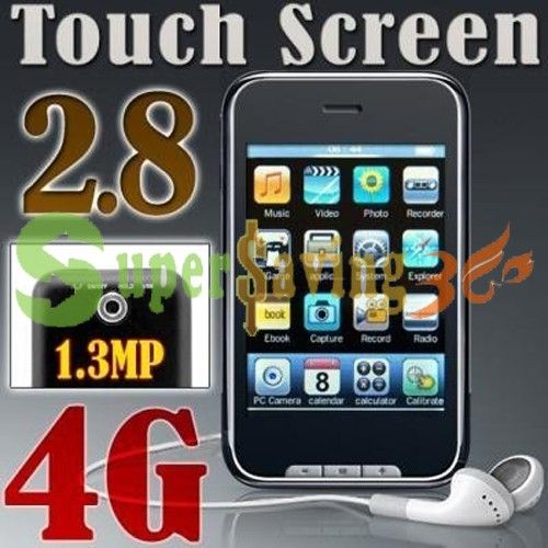 4GB 2.8 Touch Screen  MP4 Player FM Digital Camera Christmas Gift 