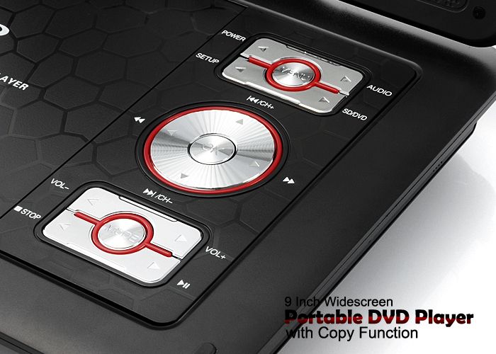 Inch Widescreen Portable DVD Player with Copy Function