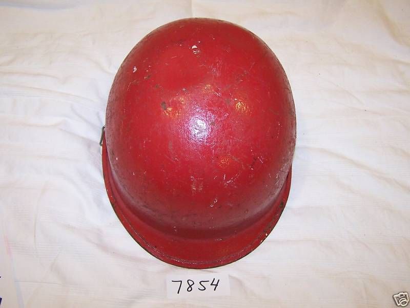 US m1 STEEL HELMET FIRE DEPT RED COLORED POT E7854  