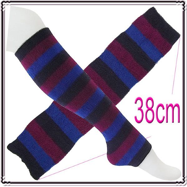 style striped thick towel leg warmers/footless  